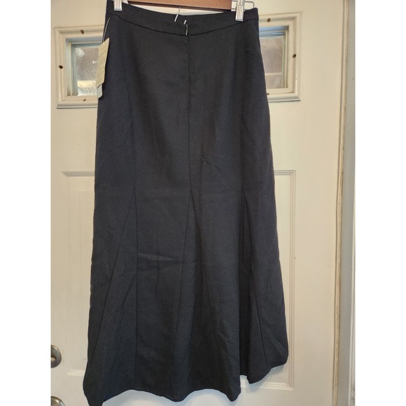 NWT Vtg 100%‎ Wool Skirt Black  Size 4 Petite High Low Hem Rena rowan - Picture 3 of 11